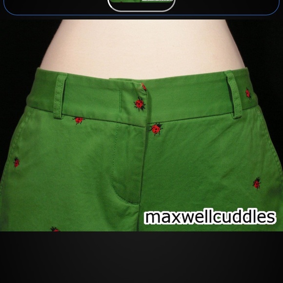J CREW CRITTER SHORTS GRASS GREEN LADYBUGS 6 NEW - Picture 2 of 7